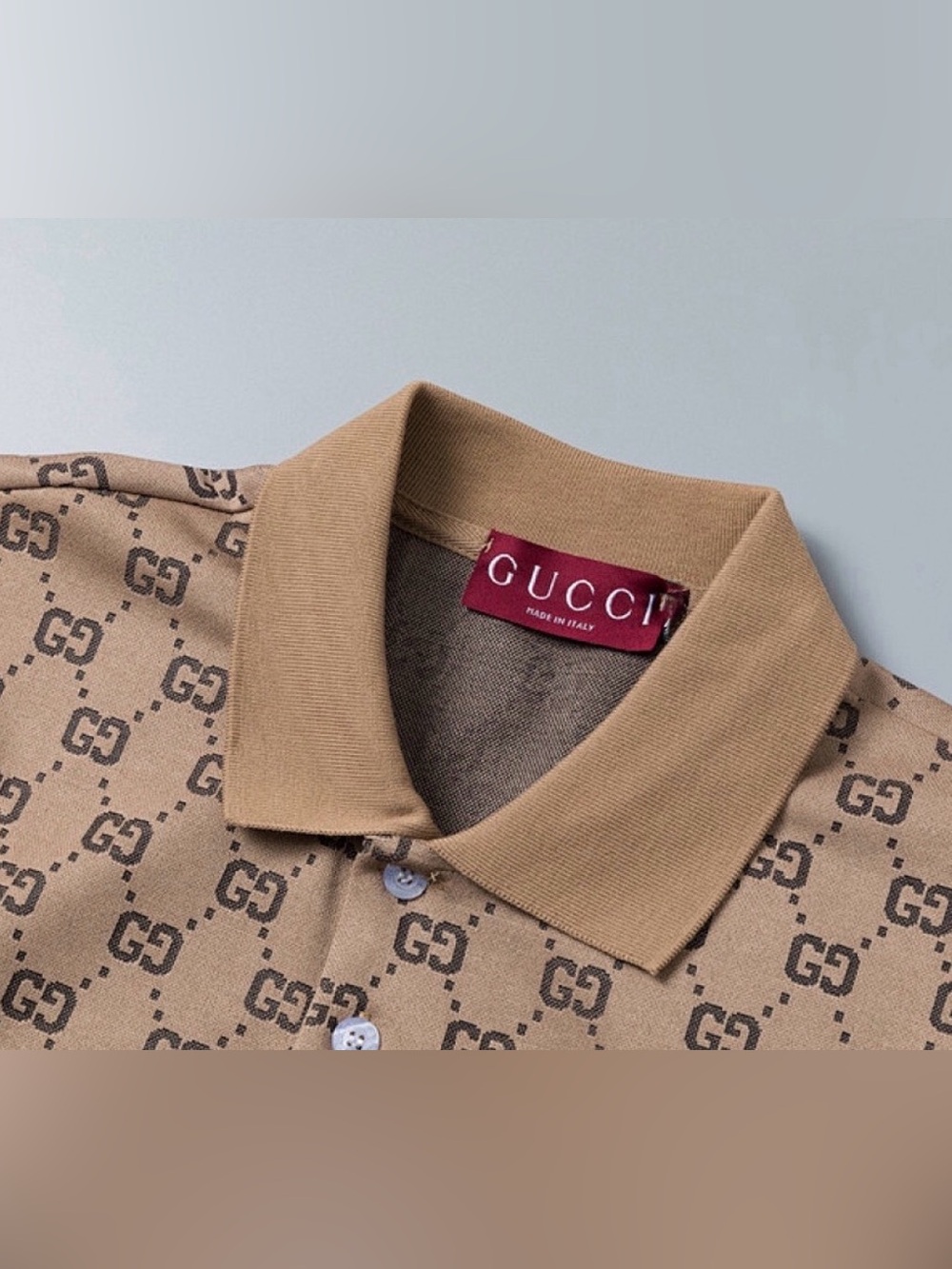 Gucci Beige Monogram Polo Shirt - Picture 3 of 3